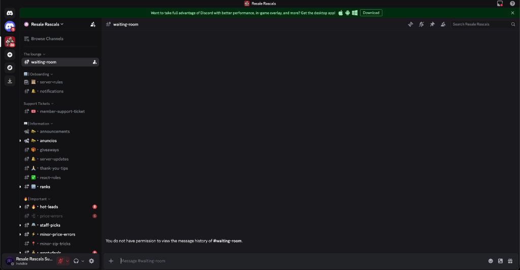 The Resale Rascals Discord server
